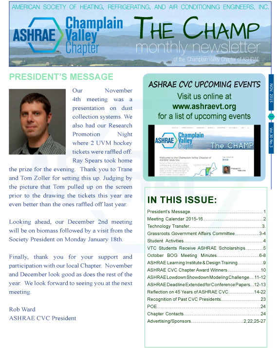 November 2015 Newsletter